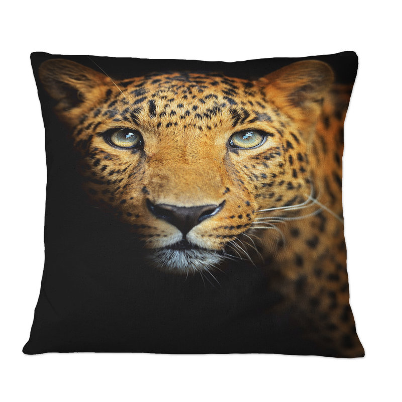 Coussin décoratif Portrait d'un léopard III, 16 po x 16 po