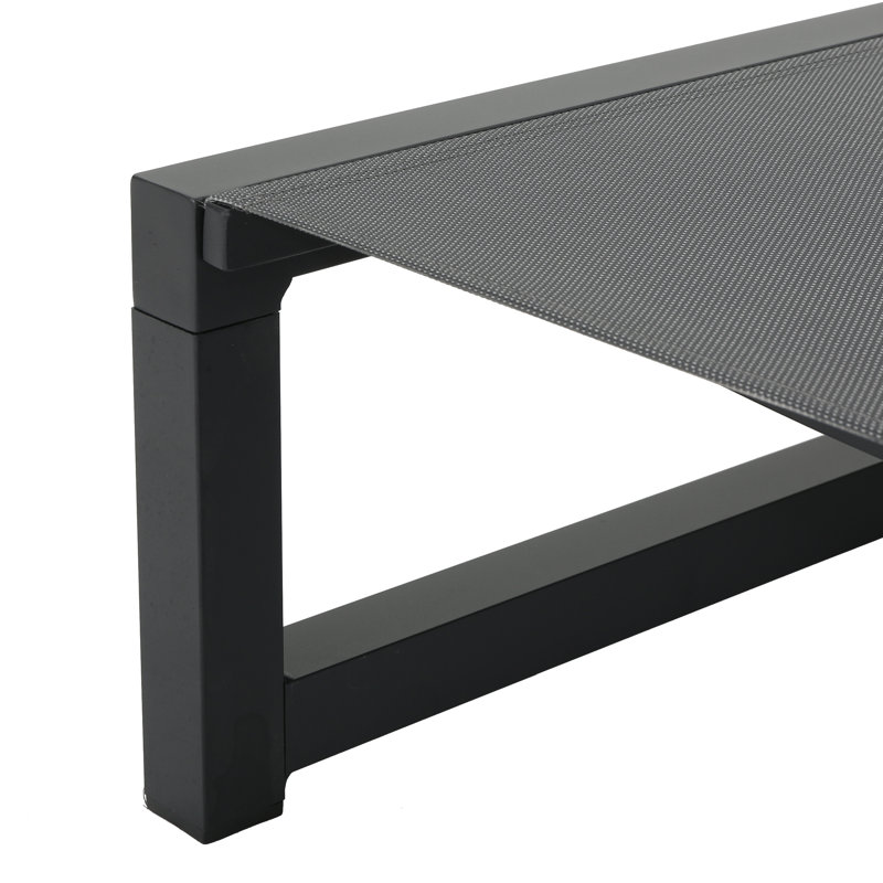 Ensemble de chaises longues inclinables Clian, Gris foncé / Noir