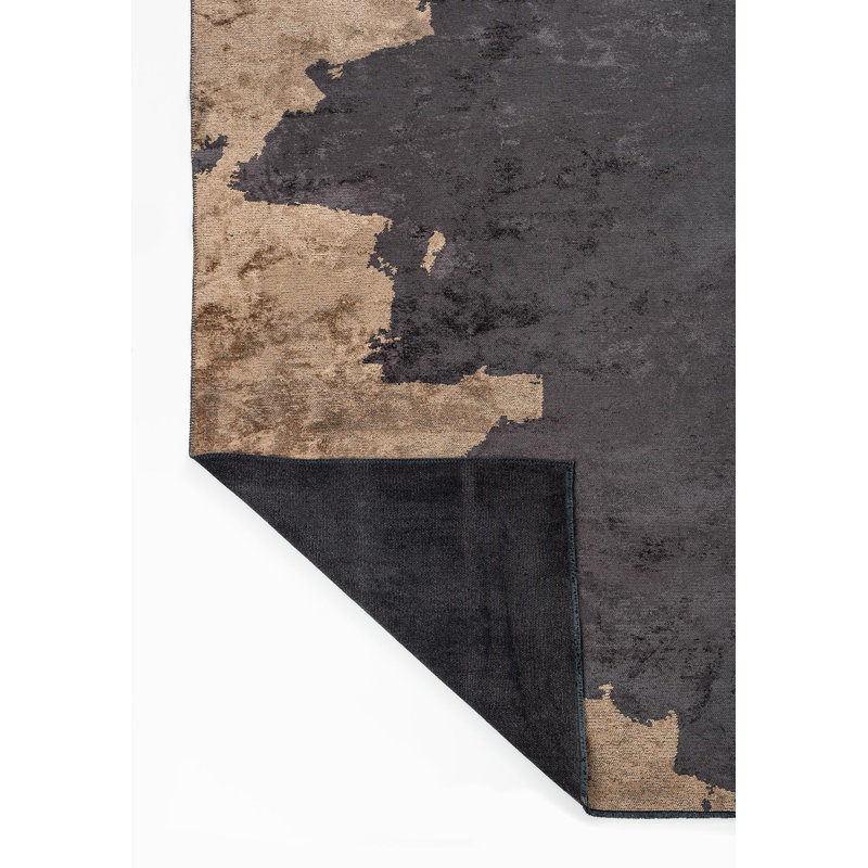 Rapture Abstract Area Rug in Brown, Rectangle 9' x 12'