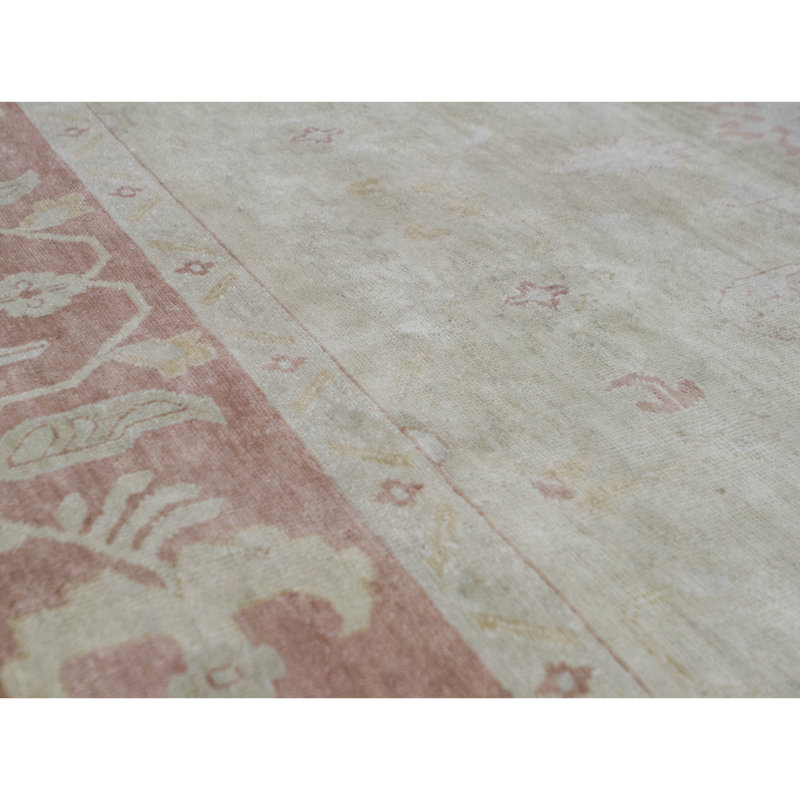 Wool Oriental Area Rug in Rust/Beige