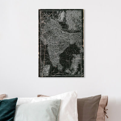 « inde 1892 map », impression sur toile