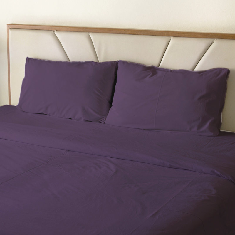 Microfiber Sheet Set, Full Sheet Set + Fitted Sheet + 2 Pillowcases, Purple