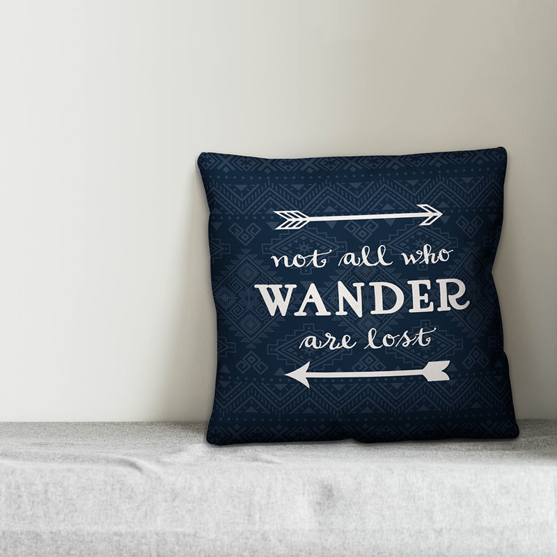Geometric Spun Polyester Reversible Throw Pillow