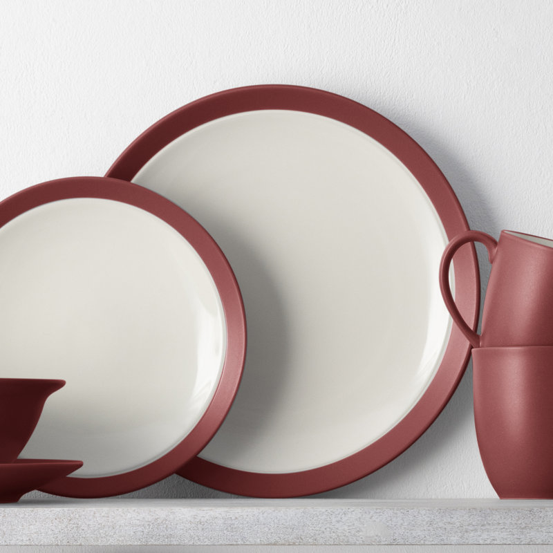 Noritake Colorwave Curve Dinner Plates 11", Raspberry