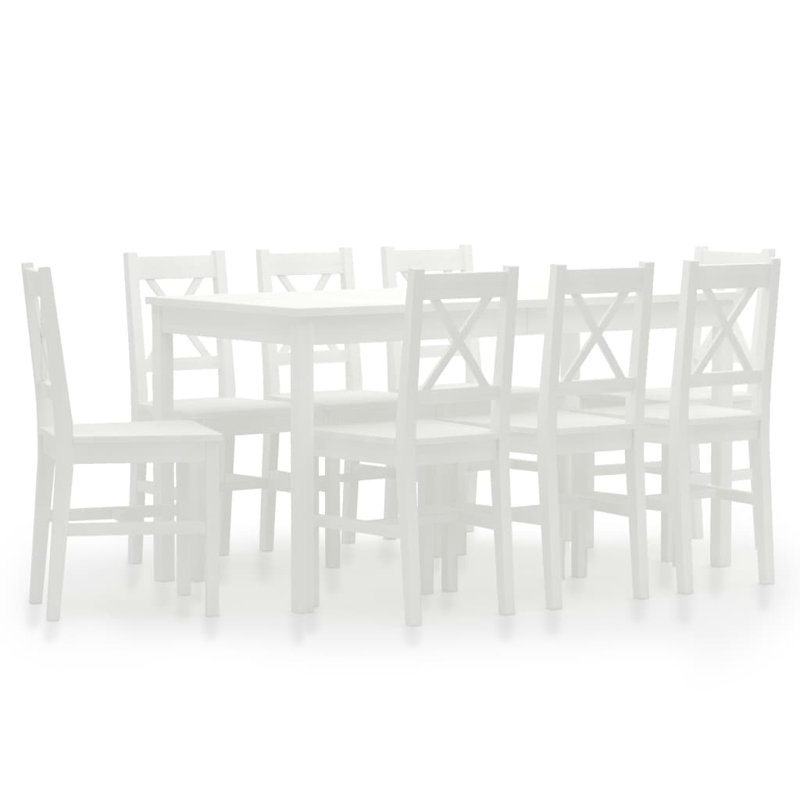 Uhrichsville 8 - Person Dining Set, White, White, H73 x L140 x W70cm