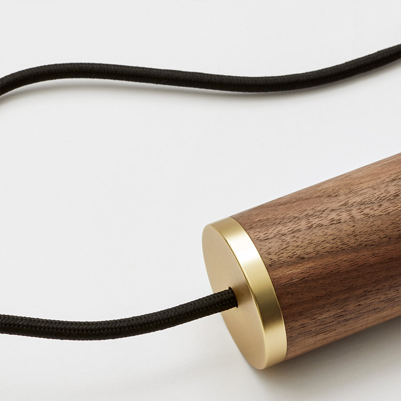 Luminaire suspendu Elva non teinté, Noyer