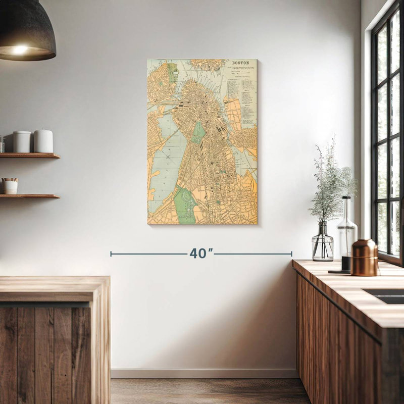 Aliaz Boston Map, 36" H x 24" W