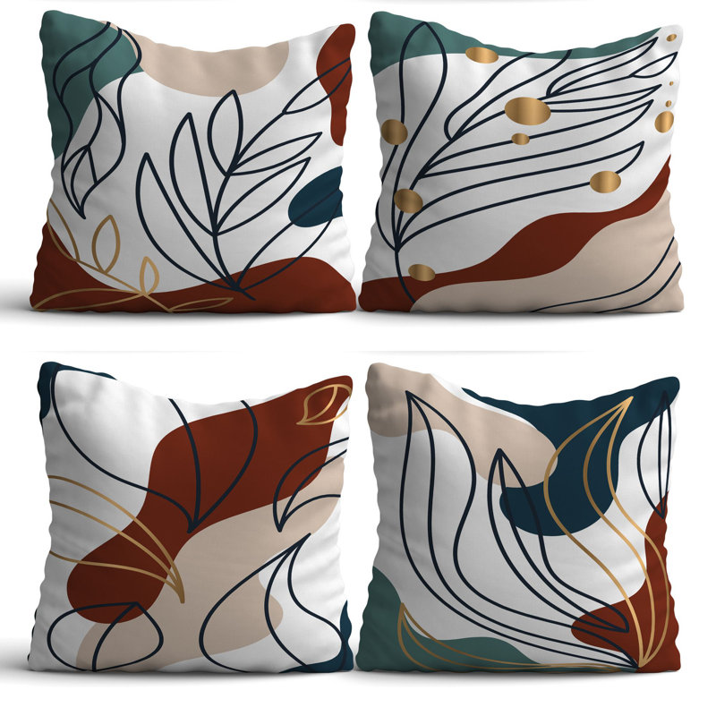 4 Pieces Washable & Ironable Cushion Cover Set