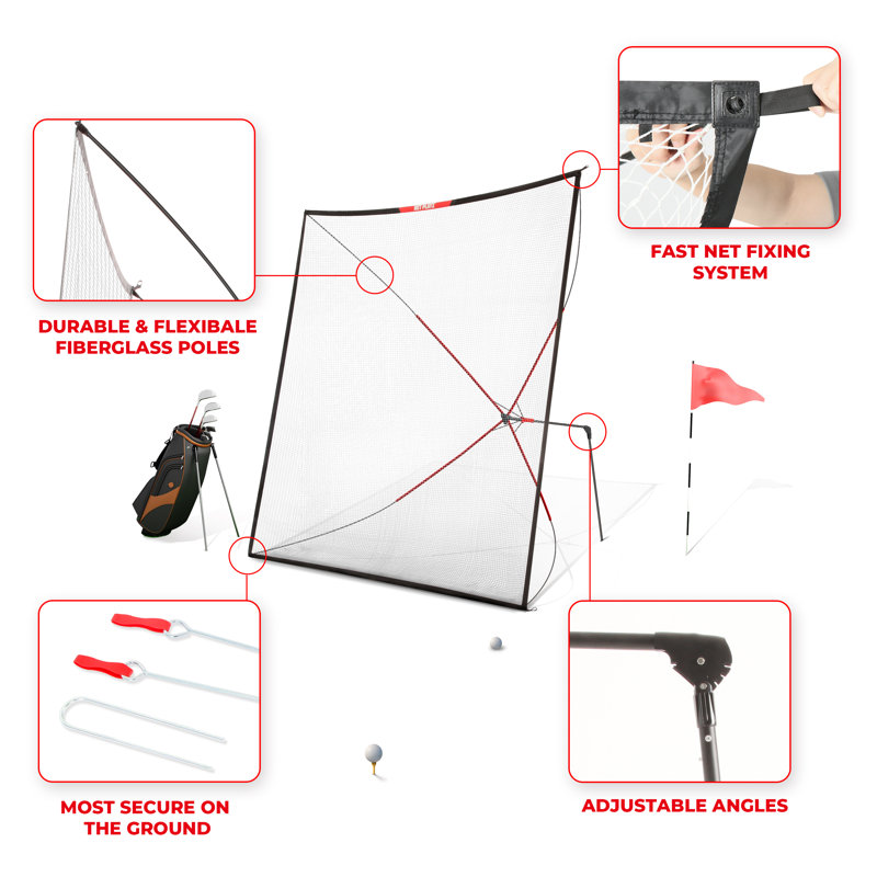 Filet de pratique pour jouer au golf 10 pi - Filet d'entraînement, balançoires, grand format, portatif