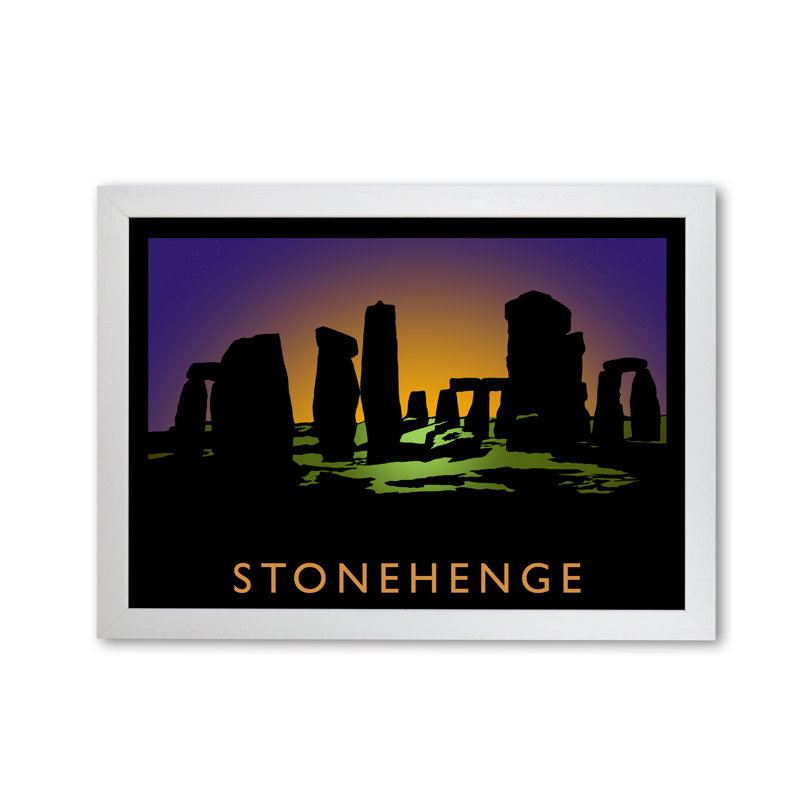 Stonehenge by Richard O'Neill - Single Picture Frame Print, 594 cm H x 814 cm W, White