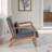 Scandinavian Lounge Chair - Corduroy Upholstery with Solid Wood Frame, Modern Minimalist Armchair-141022352