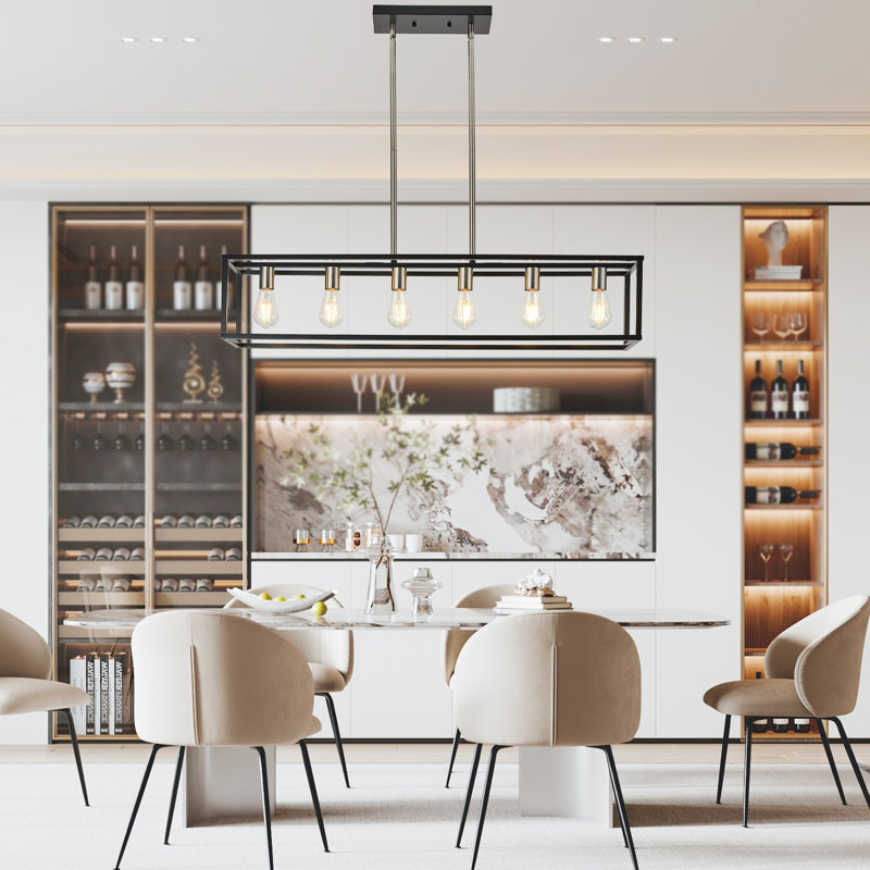 6 - Light Rast Linear Pendant, Matte Black/Brushed Nickel