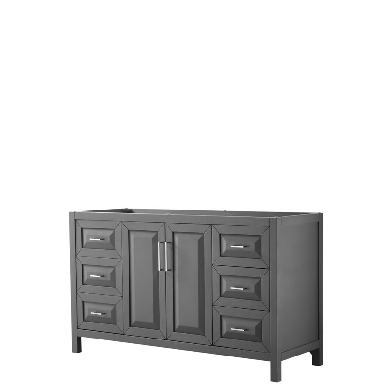 Daria 59'' W Single Bathroom Vanity Base, Dark Gray/Polished Chrome