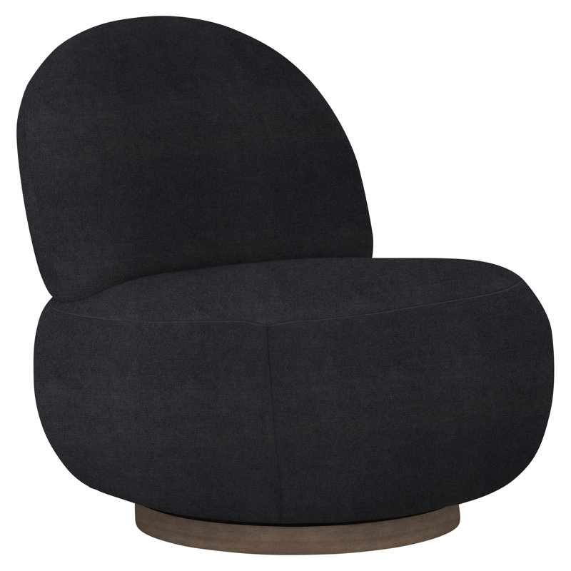 Lulu 29'' Wide Swivel Side Chair, Akiko Graphite Performance 5534-011, Aged Gray