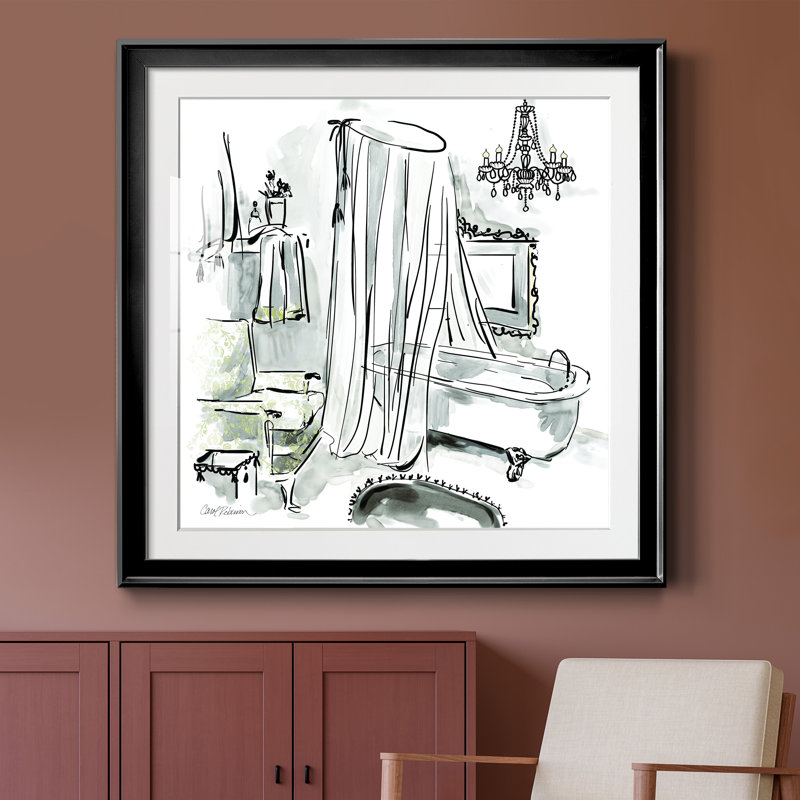 «Opulent Bath I», impression encadrée, Papier encadré noir, H 30,5 po x l 30,5 po x P 1,5 po