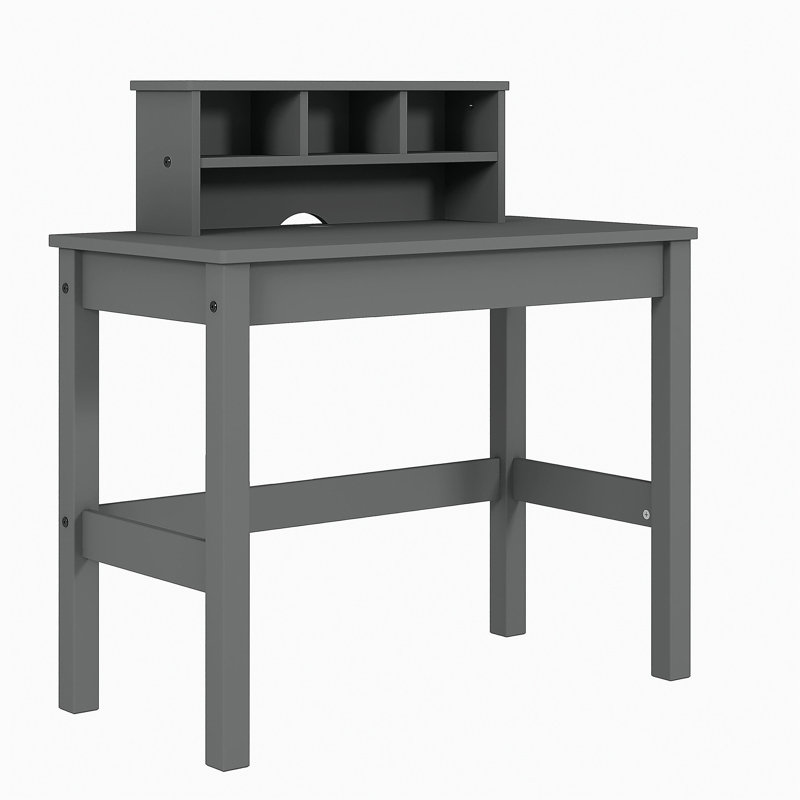 Bureau d'écriture gris avec mezzanine