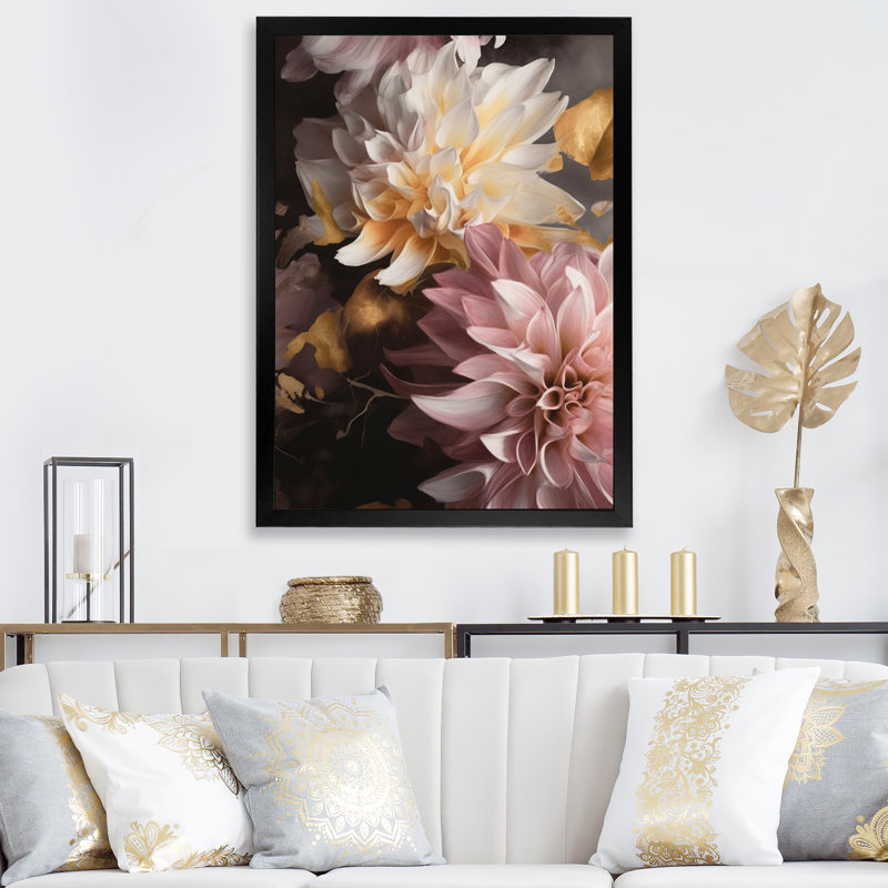 «Dynamic Mums Flowers I», reproduction, Cadre photo noir, H 20 po x l 12 po x P 1 po