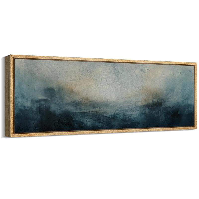 «Minimal Landscape Abstract Ocean Waves Gradient Blue», moderne, très grande impression sur toile, art mural, Naturel