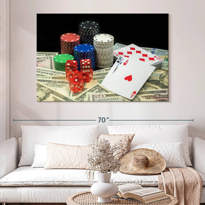 Senne Poker Game Winnings, 34" H x 51" W