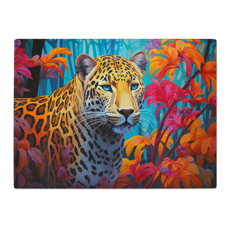 Leopard Colour Field No.6  Glass Chopping Board