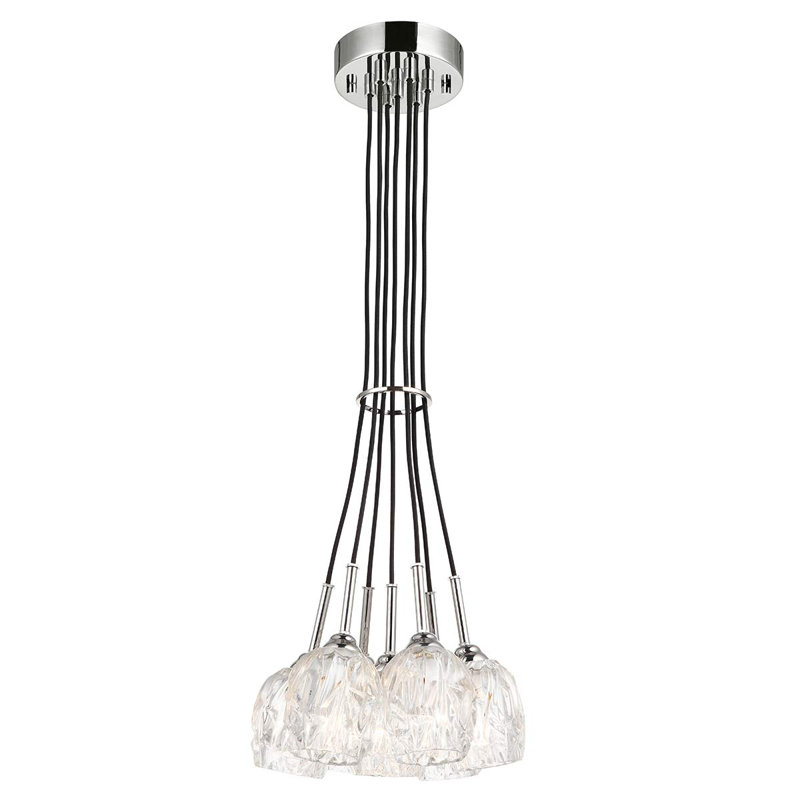 Tyne 7 - Light Polished Nickel Cluster Pendant