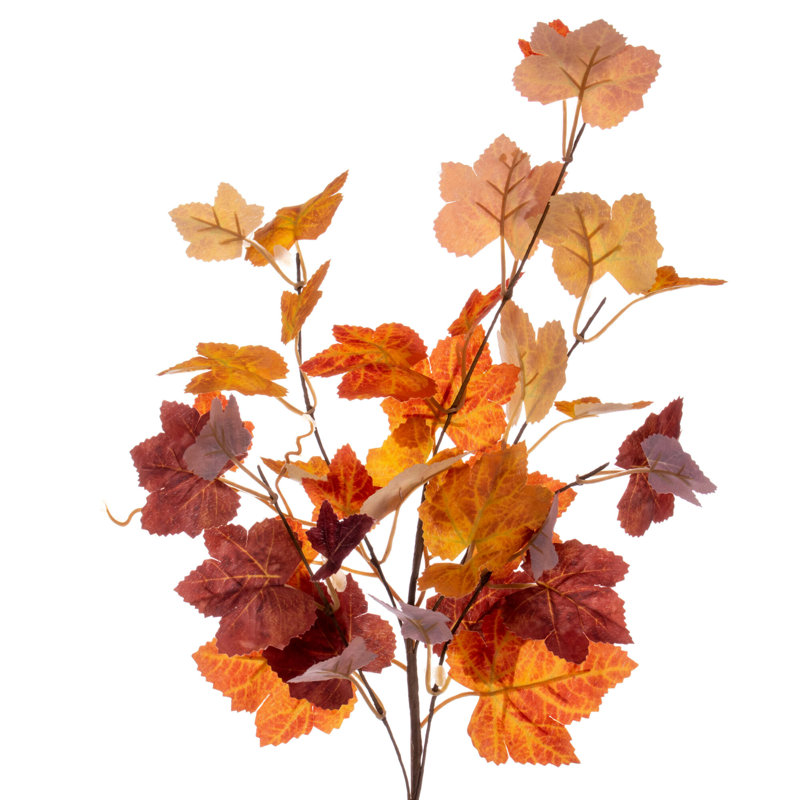 60" Artificial Orange and Red Maple Leaf Fall Garland