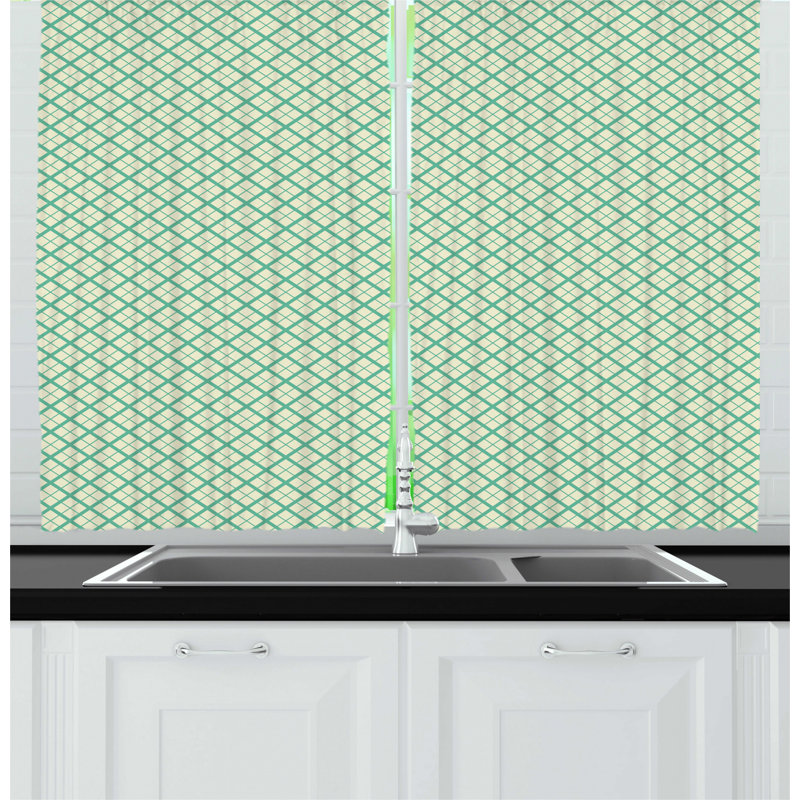 Geometric Pointed Kitchen Curtain