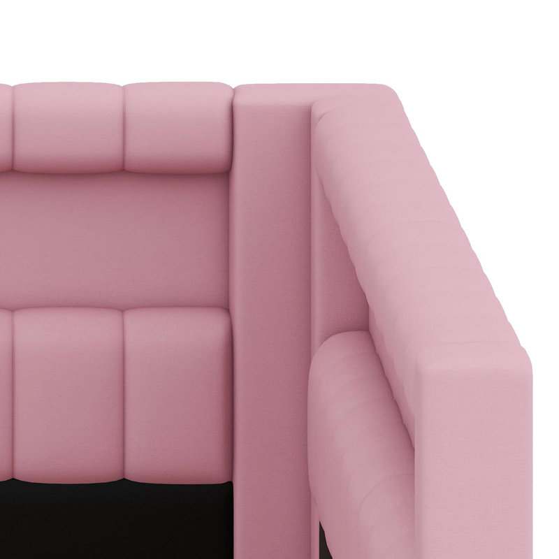 Stylish Platform Bed with Integrated Tech Features: USB Ports and LED Perimeter Lighting, Pink
