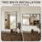 36"x24" Rustic Bathroom Wall Mirror, Antique Silver Bark Textured Metal Framed Wall Mirror