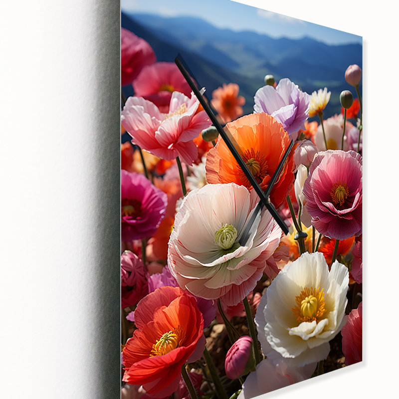 Fleurs sauvages - Horloges murales florales, Très grand