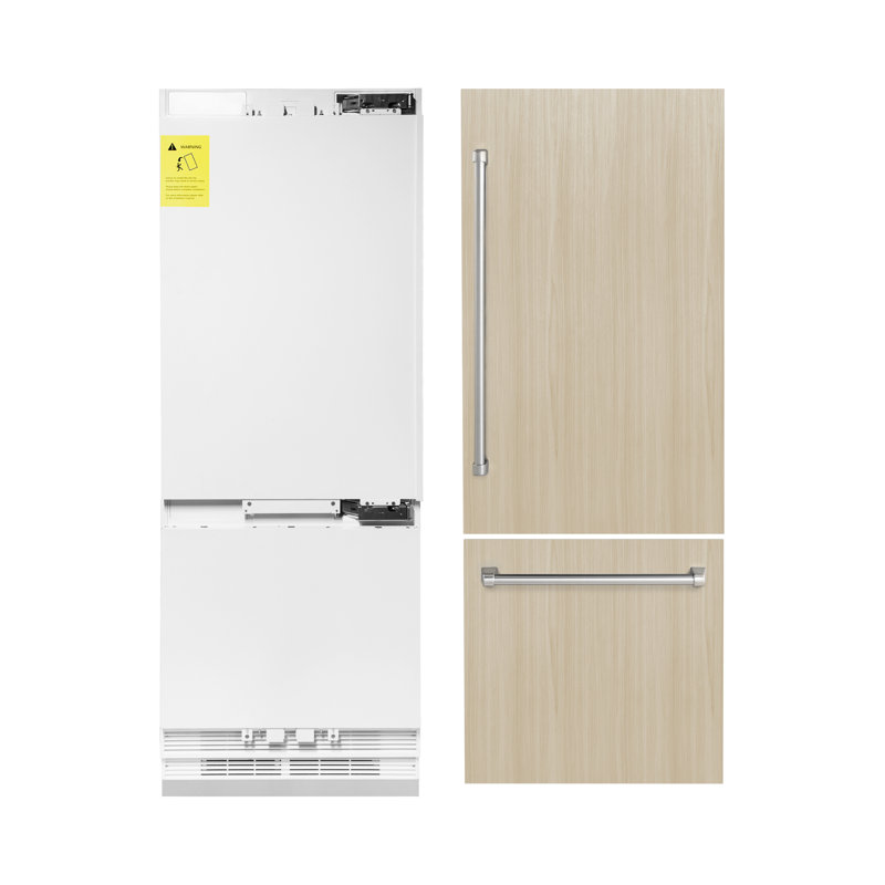 ZLINE 30" 16.1 cu. ft. Panel Ready Built-In 2-Door Bottom Freezer Refrigerator with Internal Water and Ice Dispenser