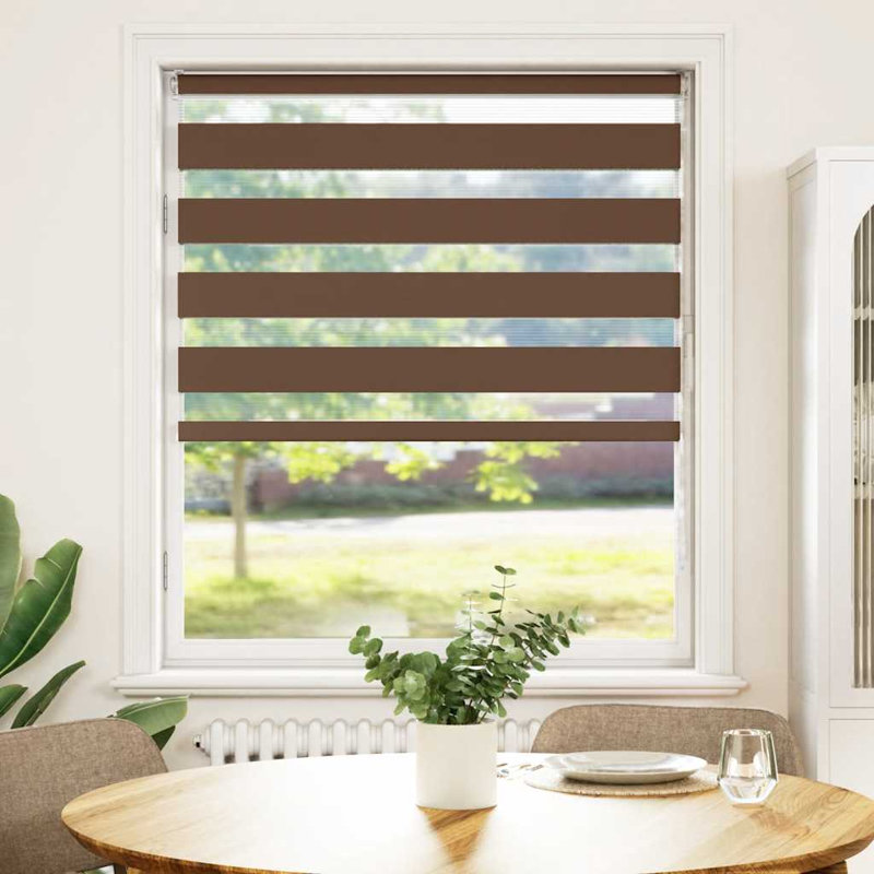 George Oliver Zebra Blind Polyester, Brown, 110cmW x 150cmL