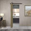 Porte de grange pliante à panneaux en panneau de fibres à densité moyenne avec ensemble de quincaillerie d'installation-87295481-87295478