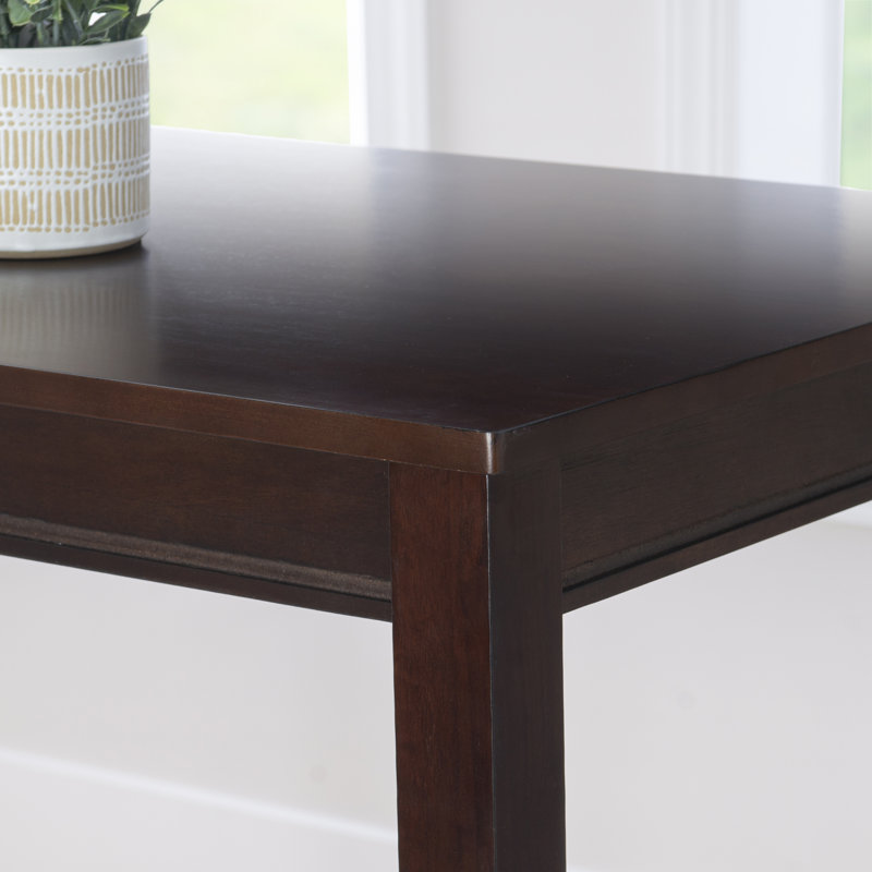 Bartonville Solid Wood Base Pub Table, Walnut, 42" H x 47.25" L x 23.75" W