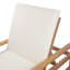 Chaise longue d'extérieur réglable à 5 positions avec coussin, structure en bois d'acacia, parfaite pour le patio et la détente au bord de la piscine