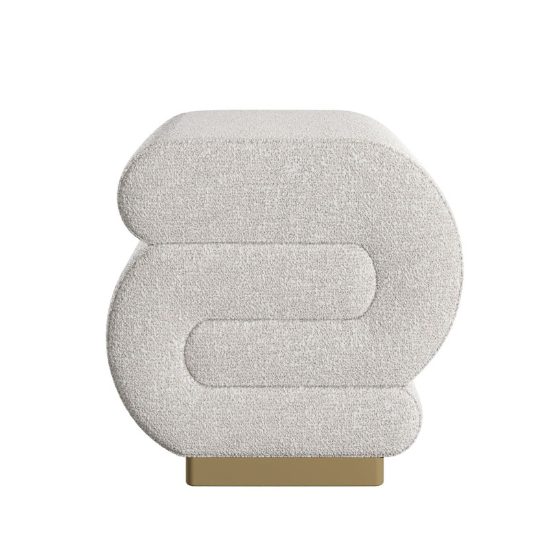 Stylish Pouffe, Cream Color, 15.7 x 16.5 x 16.5 Inches | 28 DNS Grey Foam & 14 DNS White Foam for Ultimate Comfort | Versatile Seating & Footrest for Living Room, Bedroom, or Office Decor
