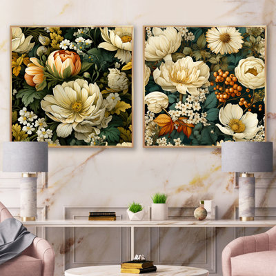 Monette - Floral Square Collage Set Of 2