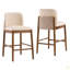Tabouret de comptoir d'intérieur en bois rembourré, chaise de bar, structure de finition avec revêtement, ensemble de 2-616715505