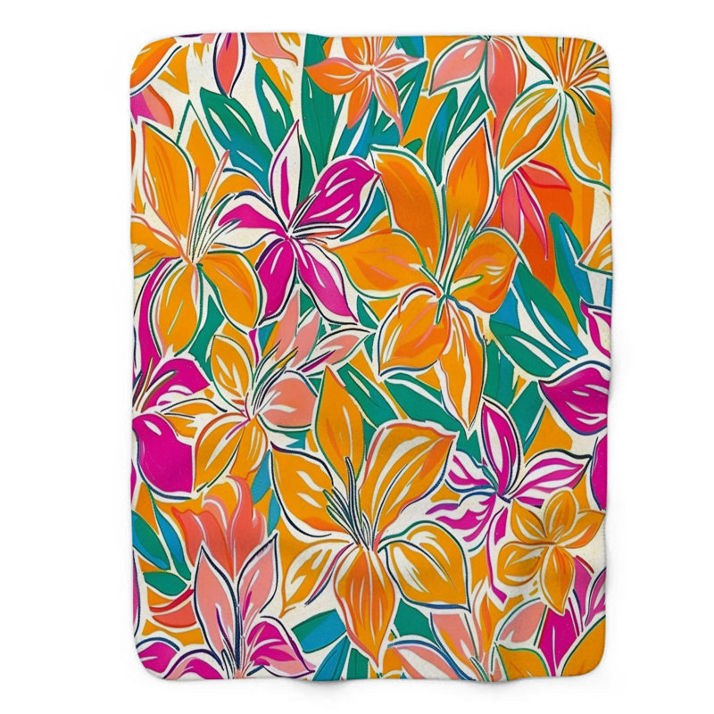 Autumn Floral Designs - Couverture sherpa de qualité supérieure 1 pièce, Grand lit