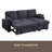 91"W Fabric Reversible Sleeper Sectional With Storage Chaise, Drop-Down Table, Cup Holders And Charging Ports-46676618