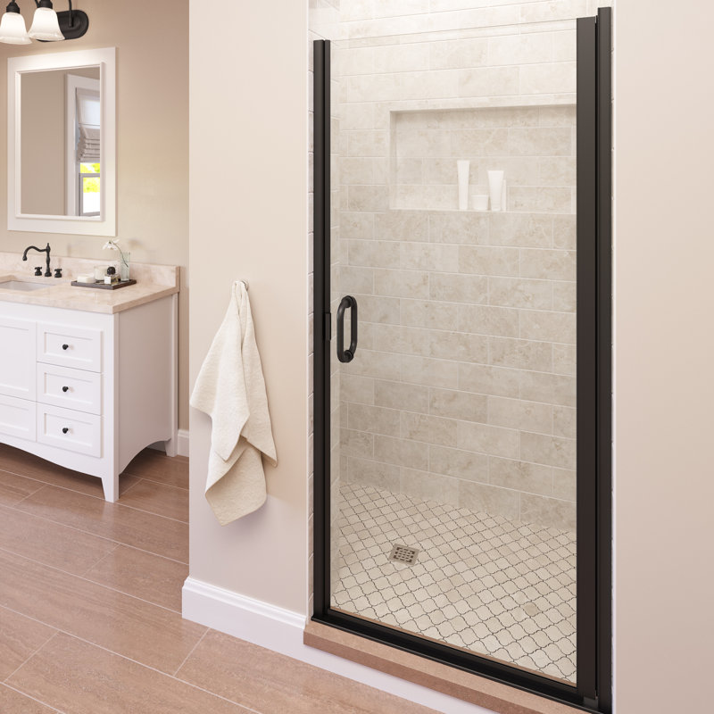 Porte de douche Infinity l 27 po x H 72 po Infinity, Bronze huilé, AquaGlideXP transparent