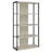 Loomis Whitewashed Grey 4-Shelf Bookshelf