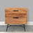 Irfana 2 - Drawer Solid Wood Nightstand in Brown/Black