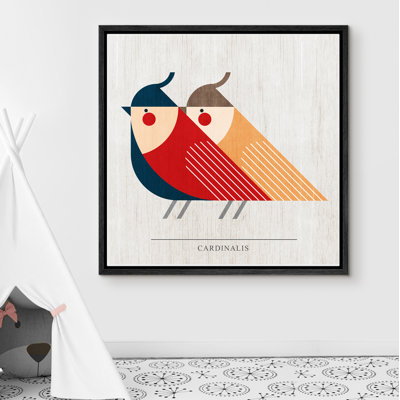 " Minimalist Cute Red & Yellow Cardinals "