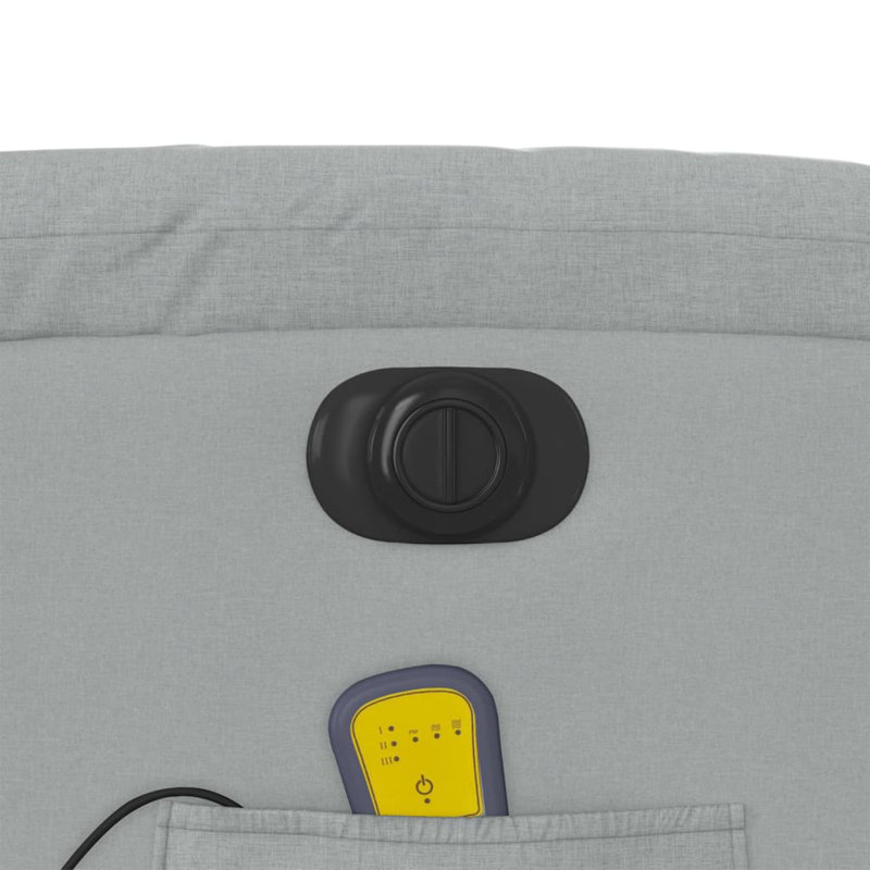 vidaXL Massage Recliner Chair, Adjustable, Light Gray Polyester, Power