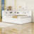 Full Size Linen Upholstered Daybed with LED Lighting, USB Charging Ports and Twin Trundle-668985863