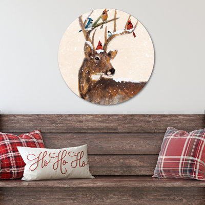 Couronne décorative en bois 15 po x 15 po Merry Christmas