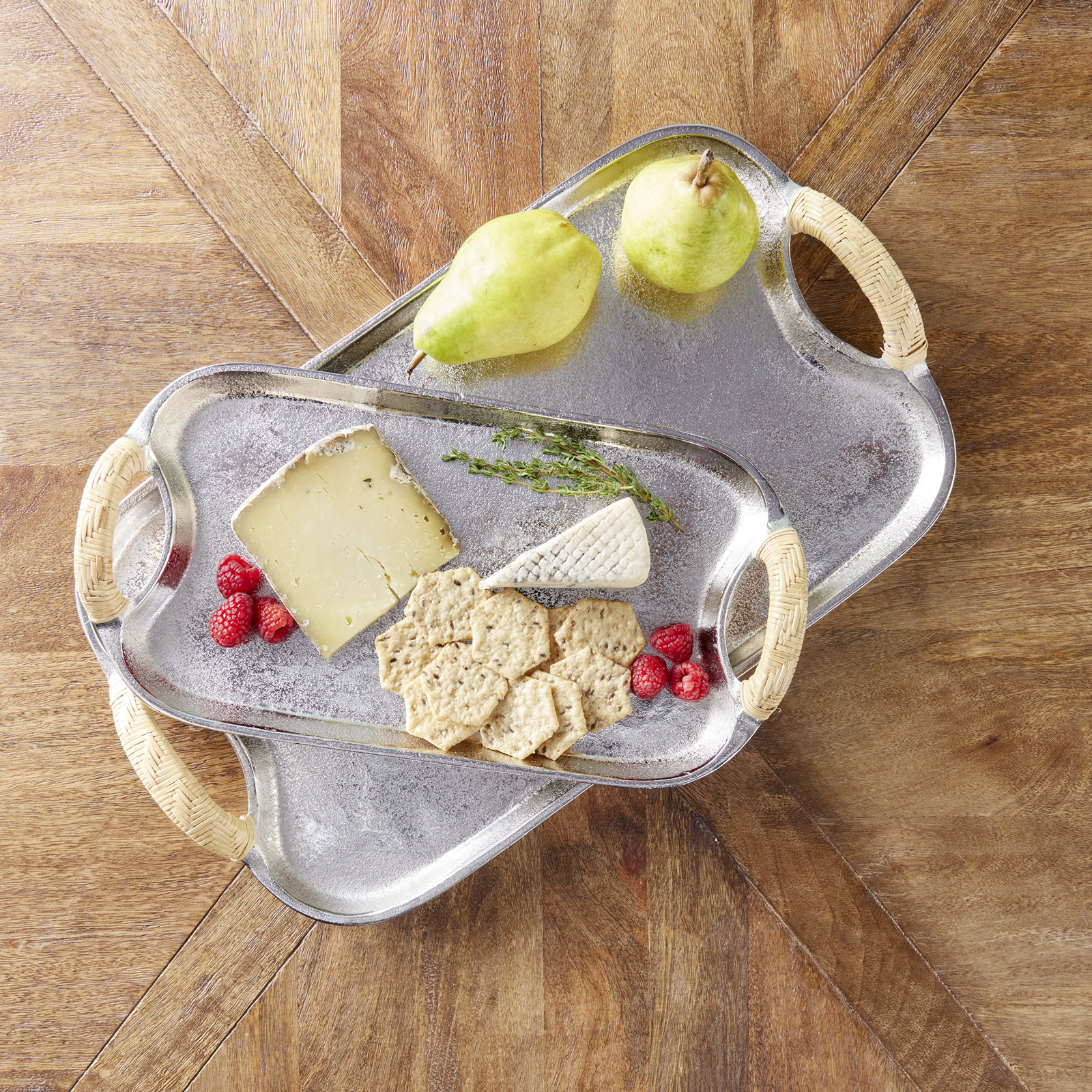 Hobbs Aluminum Tray - Set of 2,  Vanity,  Rectangle, 14.5'' W x 7.5'' D x 1" H
