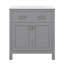 Meuble-lavabo de 30 po avec lavabo en céramique, armoire de salle de bain avec 2 portes et une tablette, portes à fermeture douce, supports de rangement pour porte-1711338448