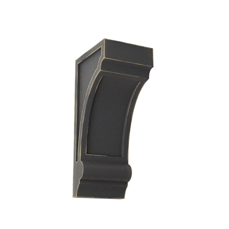 Black Distressed Solid Wood Vintage Decor Corbel 3.25" x 4" x 8"